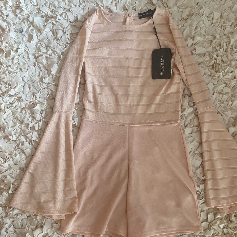 Bell Sleeve Pink Romper